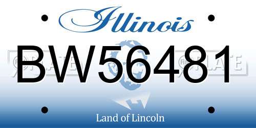 BW56481 Illinois License Plate