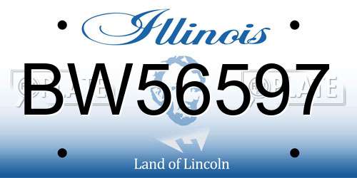 BW56597 Illinois License Plate