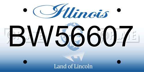 BW56607 Illinois License Plate