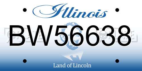 BW56638 Illinois License Plate