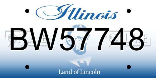 BW57748 Illinois License Plate