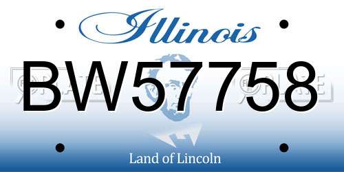BW57758 Illinois License Plate
