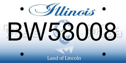 BW58008 Illinois License Plate