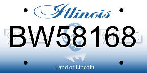 BW58168 Illinois License Plate