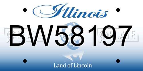 BW58197 Illinois License Plate