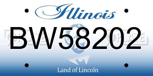 BW58202 Illinois License Plate