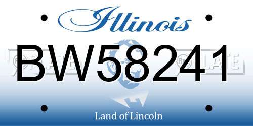 BW58241 Illinois License Plate