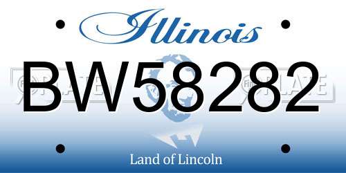 BW58282 Illinois License Plate