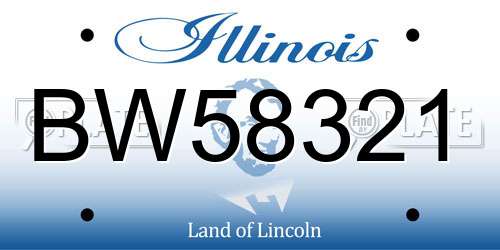 BW58321 Illinois License Plate