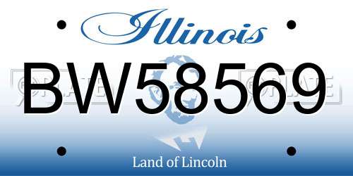 BW58569 Illinois License Plate