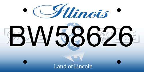 BW58626 Illinois License Plate