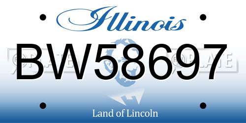 BW58697 Illinois License Plate
