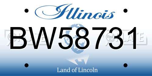 BW58731 Illinois License Plate