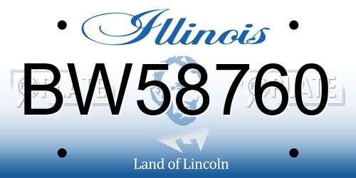 BW58760 Illinois License Plate