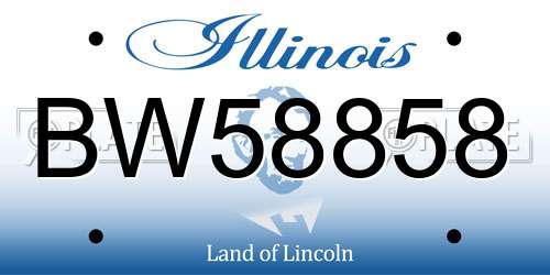 BW58858 Illinois License Plate
