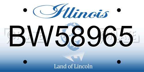 BW58965 Illinois License Plate