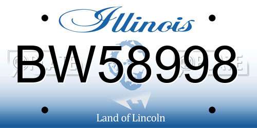 BW58998 Illinois License Plate