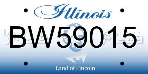 BW59015 Illinois License Plate
