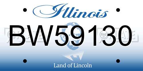 BW59130 Illinois License Plate