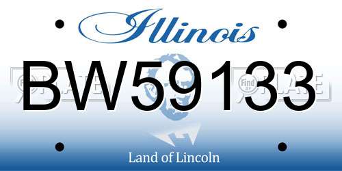 BW59133 Illinois License Plate