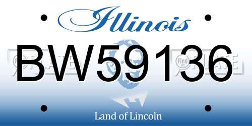 BW59136 Illinois License Plate
