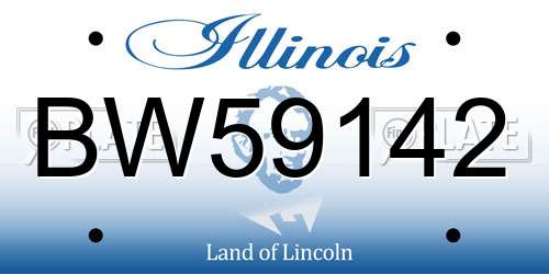 BW59142 Illinois License Plate