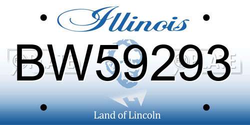 BW59293 Illinois License Plate