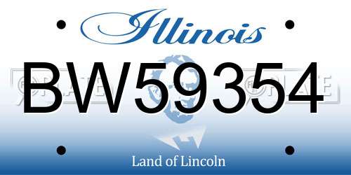 BW59354 Illinois License Plate