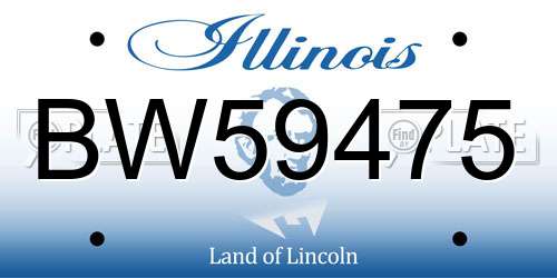 BW59475 Illinois License Plate
