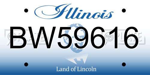 BW59616 Illinois License Plate