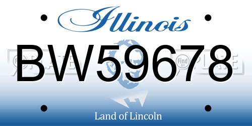BW59678 Illinois License Plate