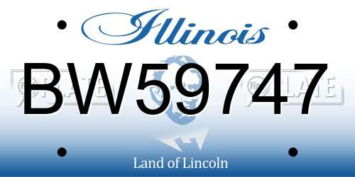 BW59747 Illinois License Plate
