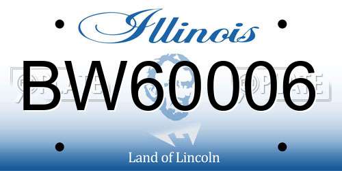 BW60006 Illinois License Plate