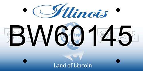 BW60145 Illinois License Plate