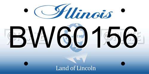BW60156 Illinois License Plate