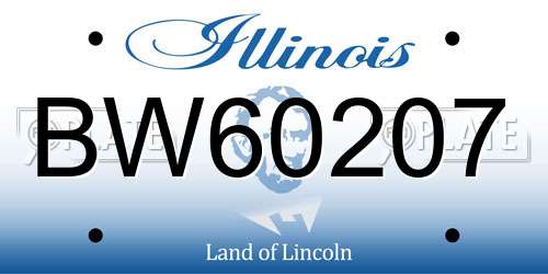 BW60207 Illinois License Plate