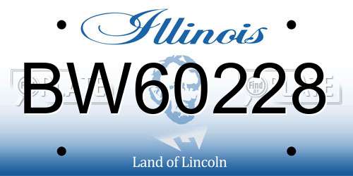 BW60228 Illinois License Plate