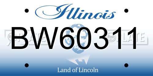BW60311 Illinois License Plate