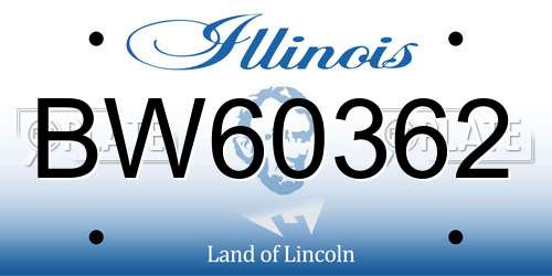 BW60362 Illinois License Plate