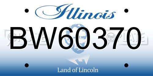 BW60370 Illinois License Plate
