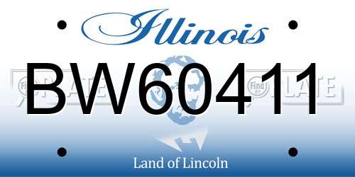 BW60411 Illinois License Plate