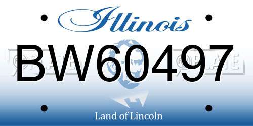 BW60497 Illinois License Plate