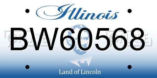 BW60568 Illinois License Plate