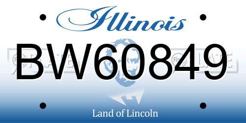 BW60849 Illinois License Plate