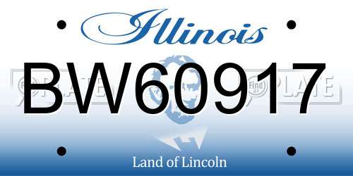 BW60917 Illinois License Plate
