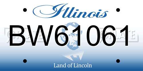 BW61061 Illinois License Plate