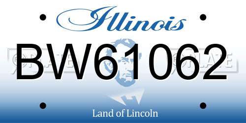 BW61062 Illinois License Plate