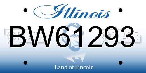BW61293 Illinois License Plate