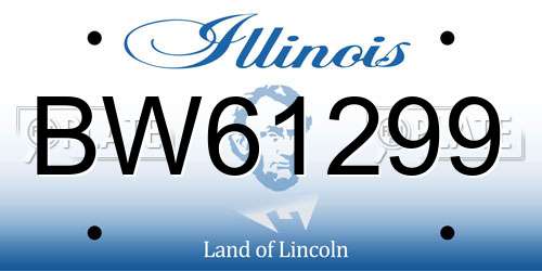 BW61299 Illinois License Plate