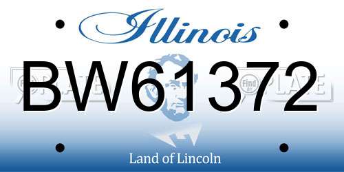 BW61372 Illinois License Plate